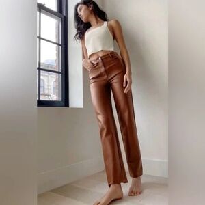 Aritzia - Wilfred brown faux leather pants